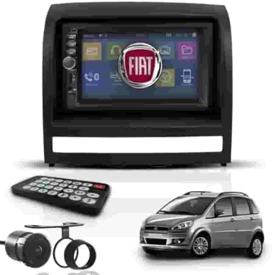 Kit Central Multimídia Mp5 2 Din 7" Bluetooth Espelha Dvd Fiat Idea