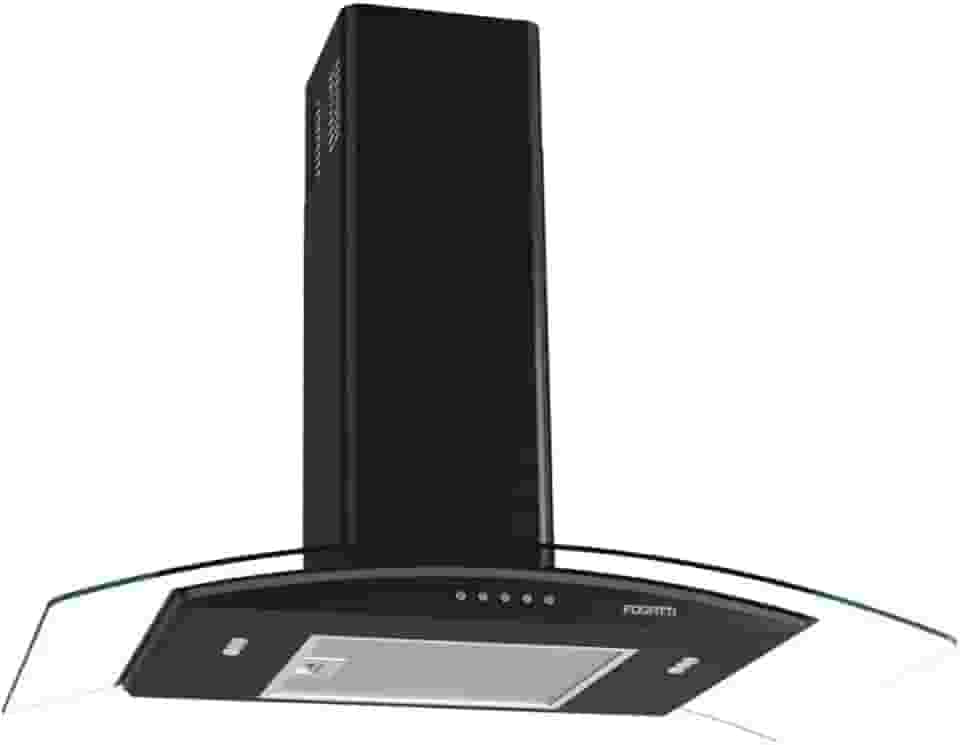 Coifa de Parede Vidro Curvo, Teclado Mecânico Fogatti, 80cm Black 110V