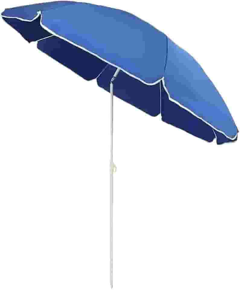 Guarda Sol 2 Mts Articulado Grande Proteção Solar Verão Sombreiro Praia Piscina Jardim Bolsa + Transporte sombrinha de praia ombrelone(Azul 2M)