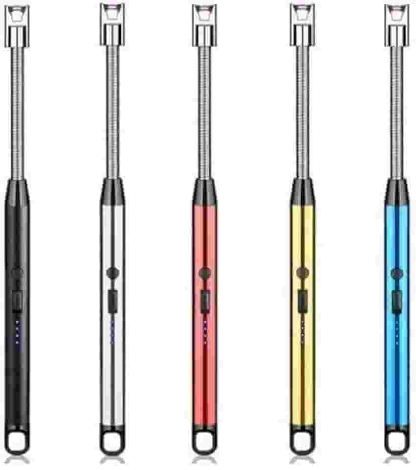 Isqueiro Elétrico Recarregável USB | Acendedor Sem Chama com Ponta Flexível 360° | Seguro e Ecológico para Fogão, Velas, Churrasqueira, Camping, Lareira – Antivento e Sustentável Premium