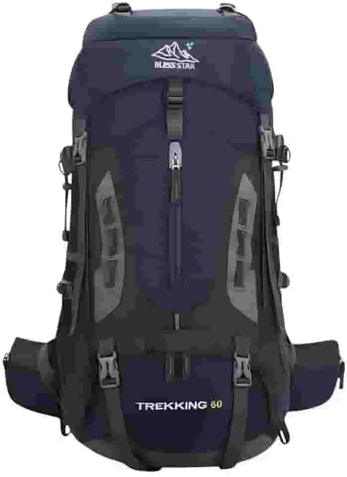 Mochila Cargueira de Trilha Trekking 60L Múltiplos Compartimentos Sistema de Ventilação Ideal para Camping Montanhismo Viagem Esportes Impermeavel
