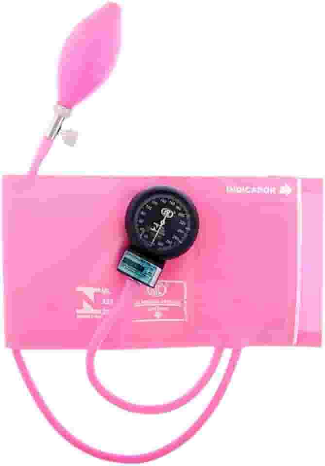 Aparelho de Pressão Esfigmomanômetro Bic Rosa Chiclé Fecho de Contato - 05 Anos de Garantia