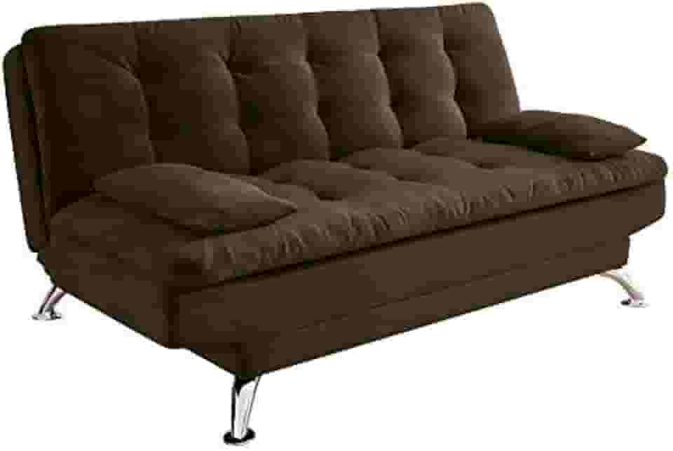 Sofá-Cama 3 Lugares Casal Premium II Suede Café