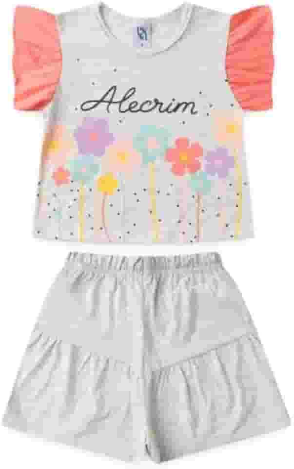 Roupa Menina Infantil Verão Conjunto Feminino Infantil Alecrim