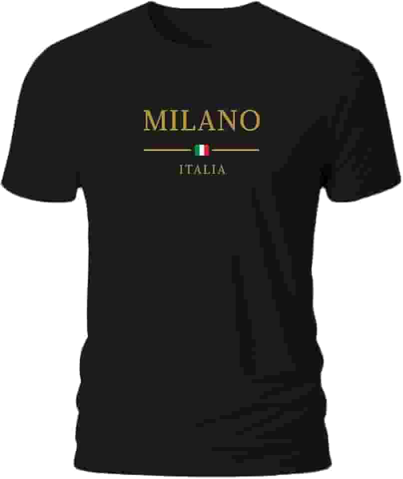 Camiseta Premium Masculina Plus Minimalist 100% Algodão Fio 30.1 Penteado MILANO-ITALIA Preta