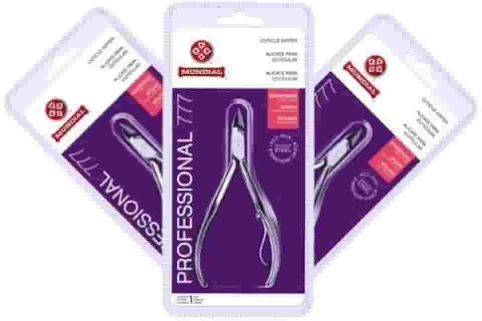 Kit Com 3 Alicate De Cutícula Mundial 777 Inox Moderno Aço Inoxidável Prata