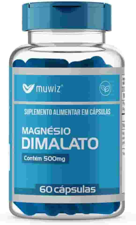Magnésio Dimalato 500mg 60 Cápsulas Suplemento Mineral Muwiz