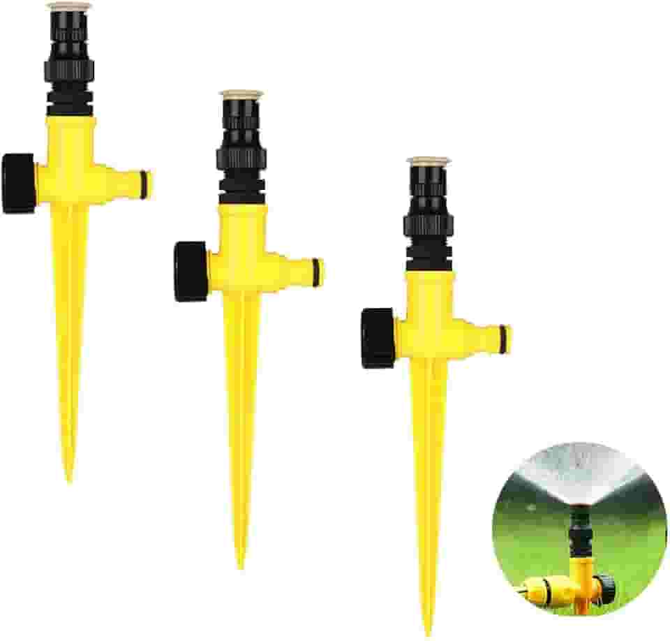 3 Irrigadores Aspersores Jardim 360 Horta Para Plantação Gramado Bico Regulável