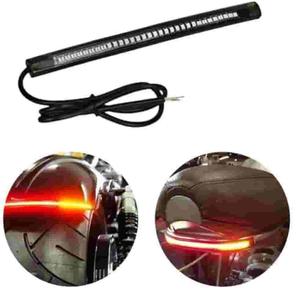 Luz LED Universal para Moto, 3 Funções: Lanterna Traseira, Luz de Freio e Sinalização (Vermelho/Laranja | Esquerdo/Direito)