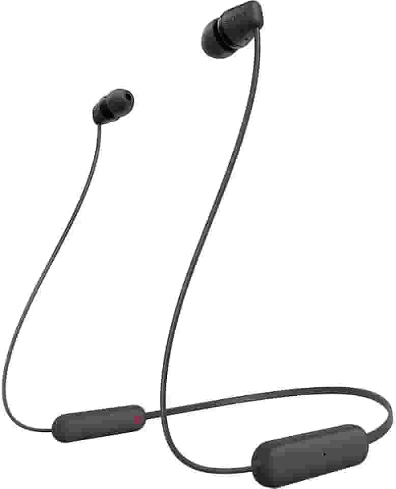 Sony Fones de ouvido intra-auriculares WI-C100 sem fio Bluetooth com microfone embutido, preto