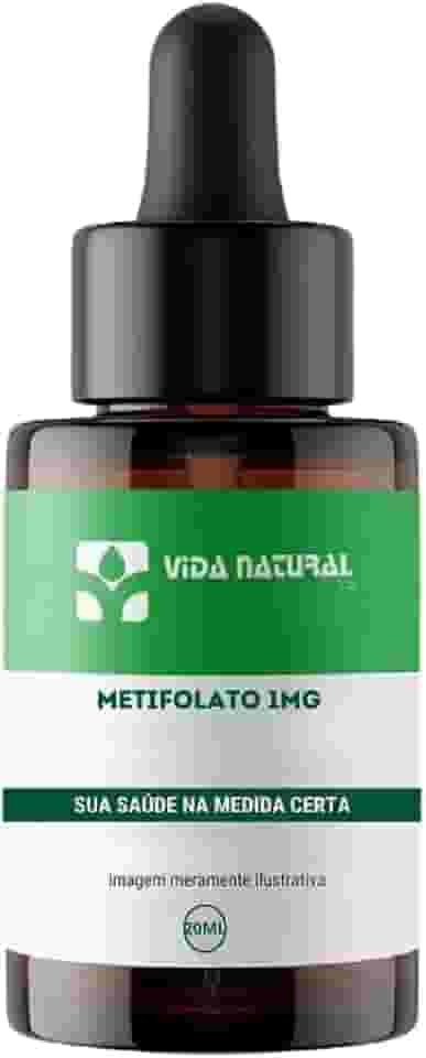 Metilfolato 1mg Líquido 20ml Suplemento de Ácido Fólico Ativo | Alta Absorção | Dose Ajustável | Sem Glúten e Lactose