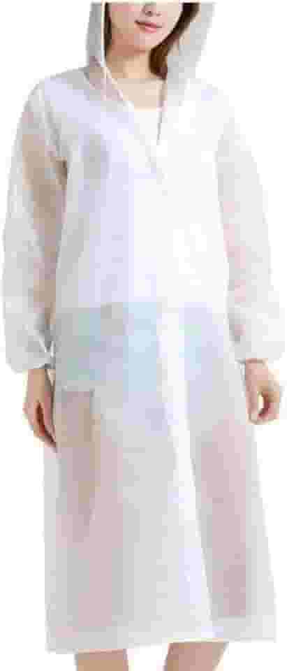 Capa de Chuva Reutilizável Transparente Capuz Adulto Unisex Impermeável Resistente Leve à Prova D’Água e Dobrável para Shows Viagens Caminhadas Acampamento Botão Passeio Festas