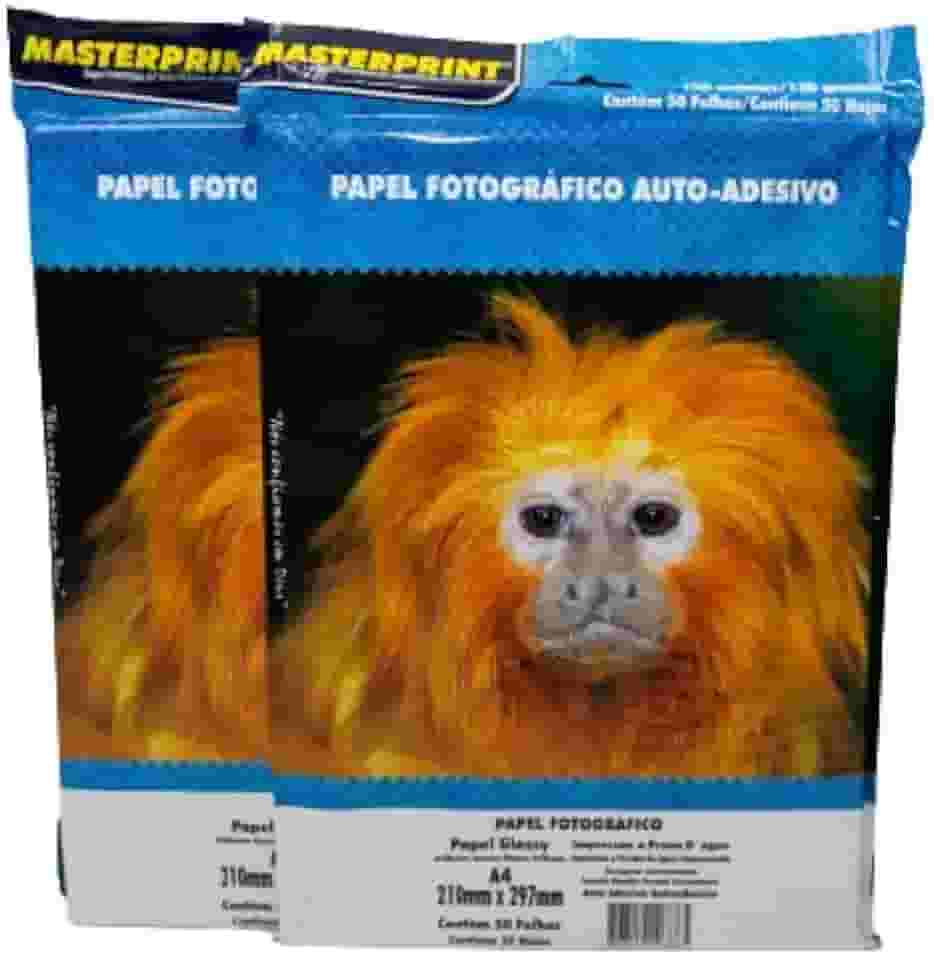 100 Folhas Papel Fotográfico Adesivo A4 130g À Prova D'água Masterprint