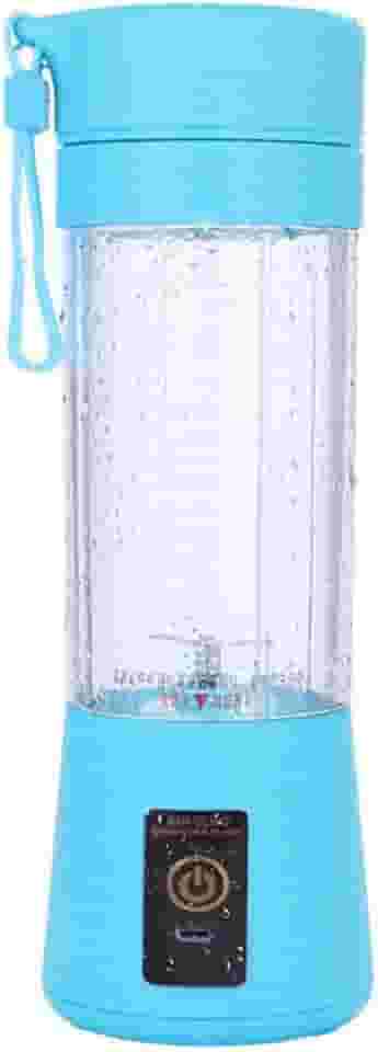 Mini Liquidificador Garrafa Portátil Mixer Juice Para Shake USB Recarregável 6 Lâminas Cup Coqueteleira Eletrica Sem Fio Frutas Whey Suco Academia Premium Marca LC Pagotti (AZUL)