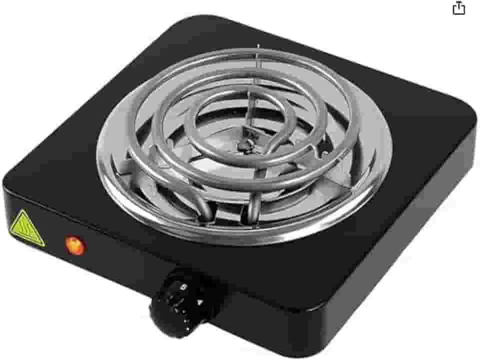 Fogão Elétrico de Indução, Portátil, 1 Boca, 1000W, 220V, Preto, Base Antiderrapante, 21x21x6cm, Controle de Temperatura 80-500°C