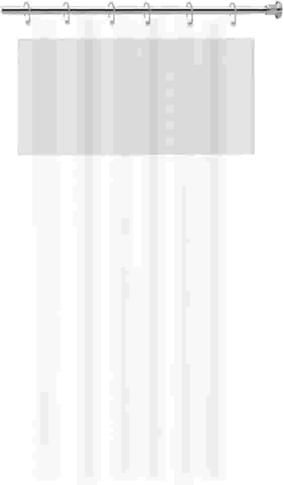 Cortina para Box de Banheiro em PVC com Visor 1,38m x 1,98m Impermeável Antimofo Branca