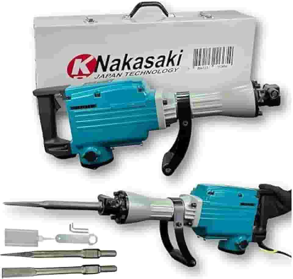 Martelete Rompedor Demolidor 1800W Nakasaki 15kg com Maleta e Acessórios (220 Volts)