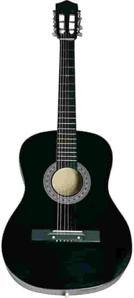 Violão Acústico Tradicional para Iniciantes, 6 Cordas de Aço, Preto, 38", Madeira Birch/Basswood