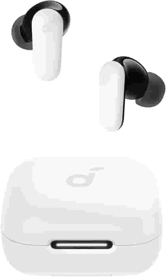 soundcore P30i da Anker, Fone de Ouvido Bluetooth 5.4 com Cancelamento de Ruído Adaptativo, Graves Poderosos, 45H de Reprodução, Estojo 2-em-1 com Suporte para Celular, IP54, Fone sem fio TWS, Branco