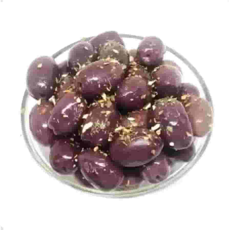 Azeitona Preta Temperada Curtida No Azeite - 500g - Saborosas!