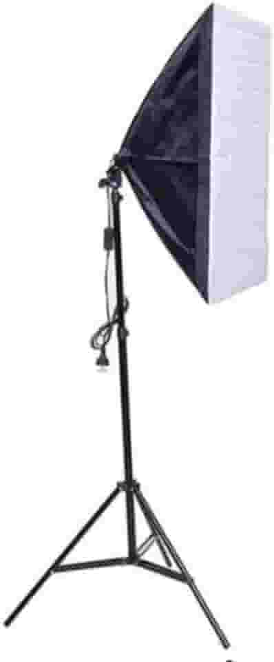 Kit Softbox 50x70 + Tripé 2m Estúdio Fotografia Iluminação Bivolt Bocal E27 com Tela Difusora
