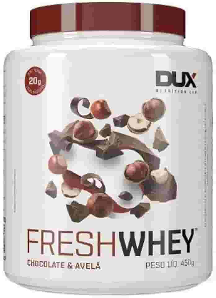 Suplemento em Pó Fresh Whey 3w Conc. Isolado Hidrolisado Chocolate belga e Avela 450g - Dux Nutrition