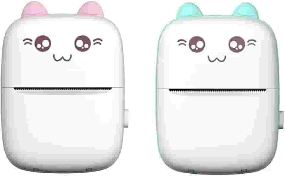 Mini Impressora Térmica Sem Fio Portátil Desenho Animado Foto Android/Ios (Azul)