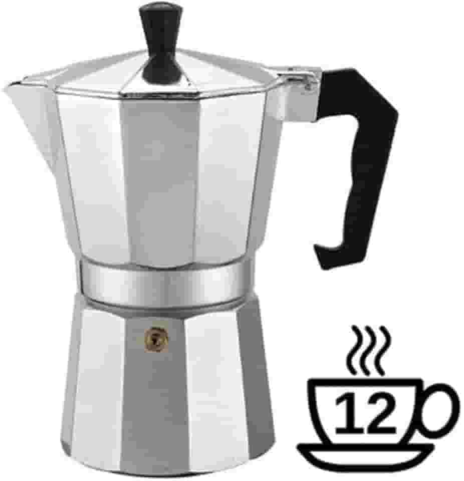 Cafeteira Italiana Moka 12 Xícaras Alumínio Design Moderno Café Espresso Tradicional
