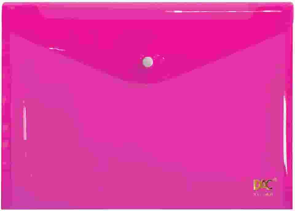 DAC Malote A4 com Botao, Unitario, 332 mm x 237 mm, Rosa