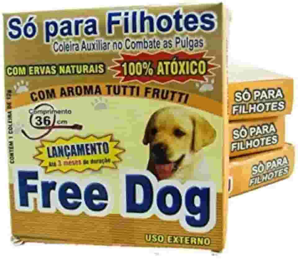 Coleira Anti Pulgas Free Dog 36cm Para Cachorro Filhote
