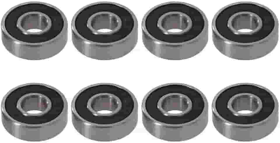 Rolamentos para skates, longboards, patins em linha, patins, spinners, dupla blindagem, rolamentos de esferas miniatura 8x22x7, 608, ABEC-9 (pacote com 8 preto)