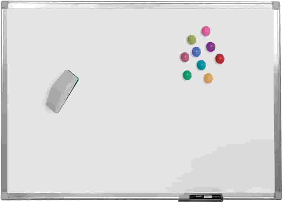 Quadro Branco Aço Magnético Moldura Alumínio A STALO, 40x30