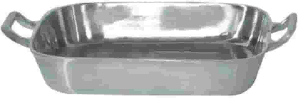 Forma Assadeira Tabuleiro Para Frango 36 cm Aluminio Polido Com Alças