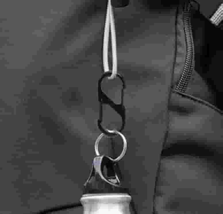 4 peças de mosquetão S, clipes de zíper antifurto, travas de zíper para mochilas, bolsas, chaves, mala, viagem, acampamento