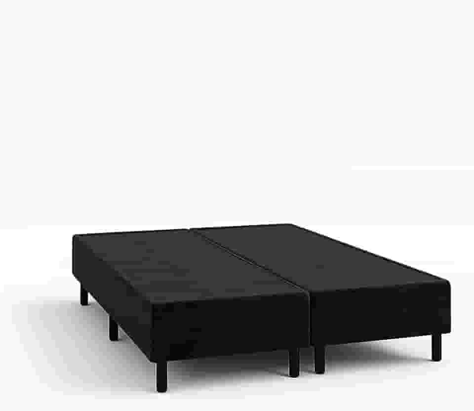 Cama Box Queen 198cm Quarto Veludo Liso Luxo Bipartida
