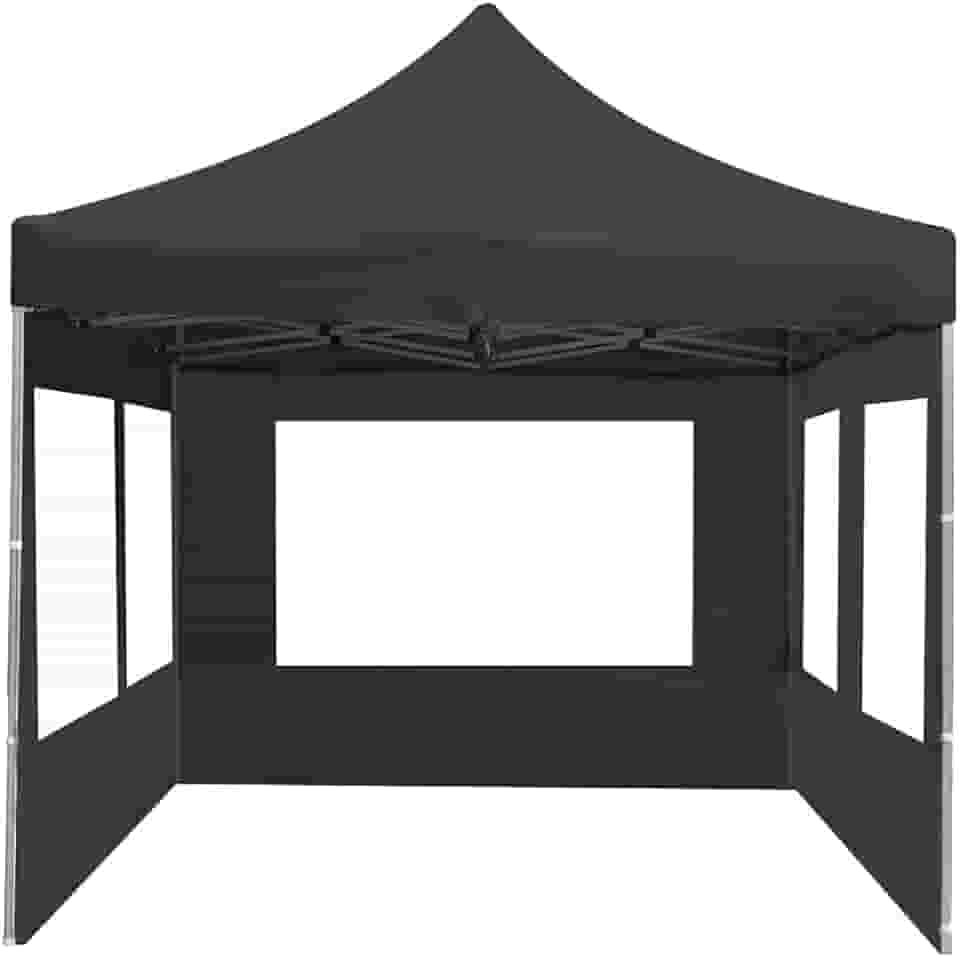 Kit Tenda Gazebo Sanfonada 3x3 Articulada Reforçada com Fechamento Laterais Completo Retrátil(PRETO)