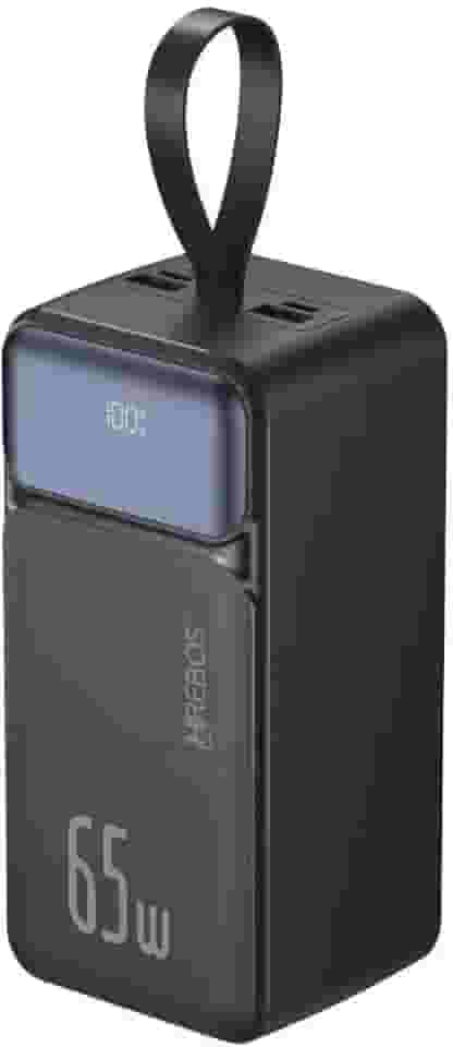 Carregador Portátil Power Bank Premium Turbo de 65w com 50.000mAh para Macbook, Notebook, Celular, Tablet Carregador Universal Potente Com Led Digital de Bateria Hrebos Premium PB-960 50000 mAh