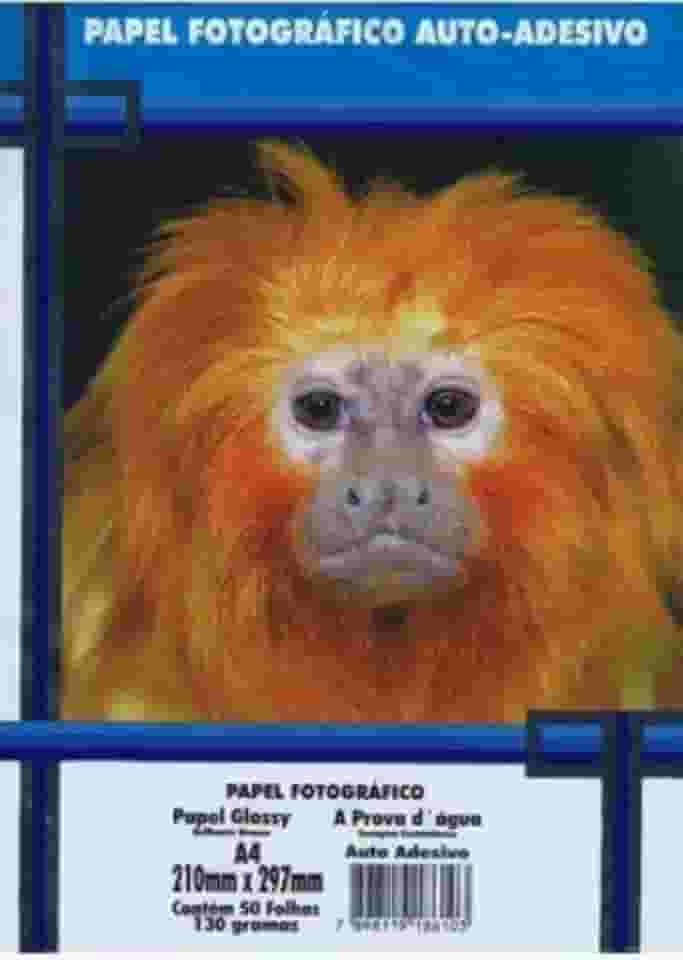 Papel Fotográfico A4 130g Auto Adesivo Brilhante 50 Folhas