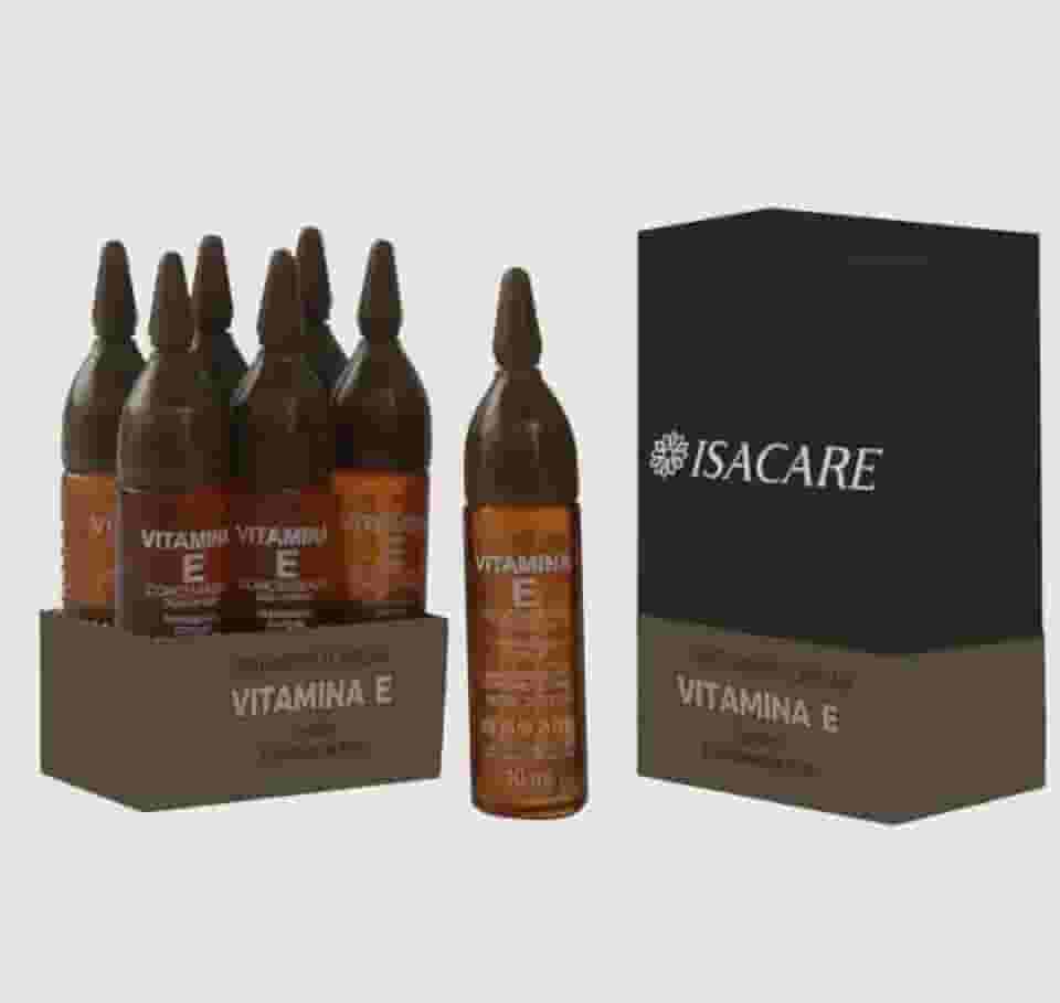 Isacare - Ampola Capilar Vitamina E Super Concentrada para Brilho e Maciez dos Fios Display 10ml