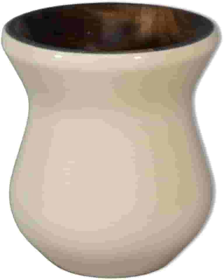 Cuia Madeira Nobre Imbuia Chimarrão Perolizada Bege