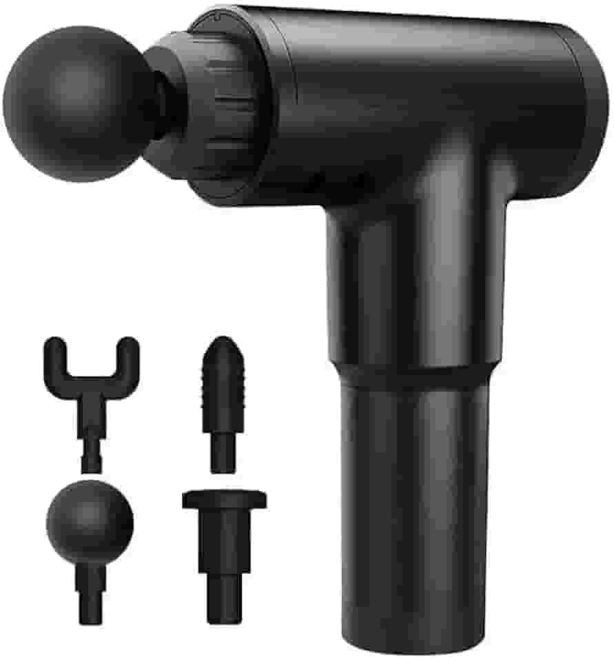 Pistola Massageadora Profissional - Alta Potência 800w, Liberação Miofacial, Fisioterapia, Alivio da Dor, 5 Ponteiras, Massageador Eletrico Profissional (Preto)