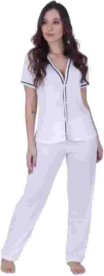 Pijama Americano Feminino Inverno Amamentação com Botão Vanessa