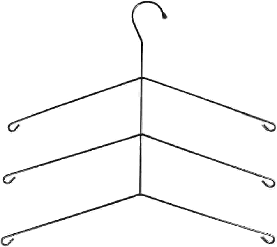 Cabide para Camisa Triplo Aço Guarda Roupa - Fiver (Preto)