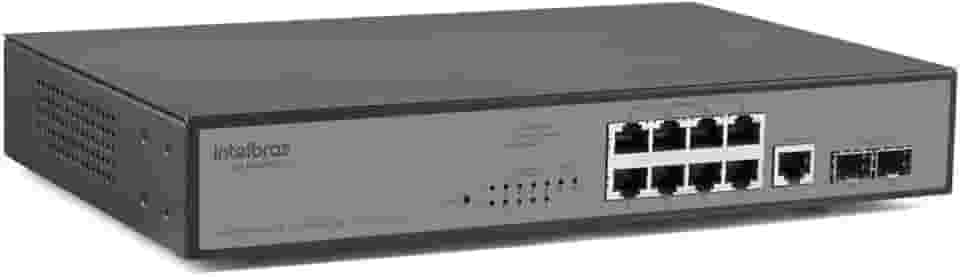 Switch Gerenciável 8 portas Giga Intelbras SG 1002 MR L2+ Preto