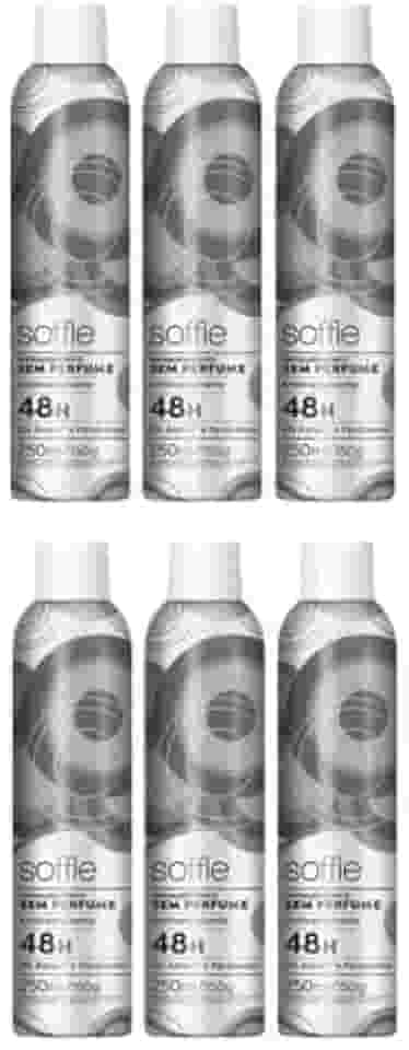 Kit com 6 - Desodorante Antitranspirante Soffie Sem Perfume Hipoalergênico