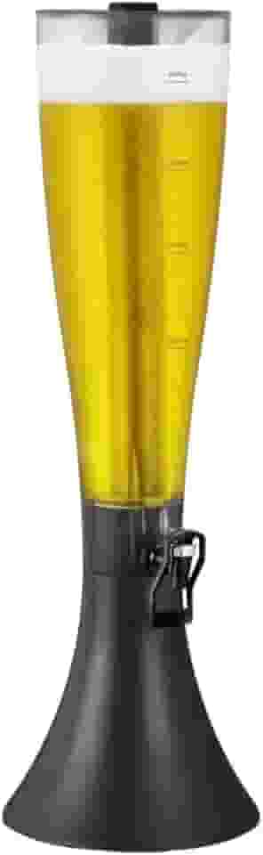 Baccani Torre de Chopp e Cerveja, Capacidade 4 Litros, Base Giratória 360°, Transparente com Tubo Congelante em Inox, Sistema Autosserviço, 68cm Altura