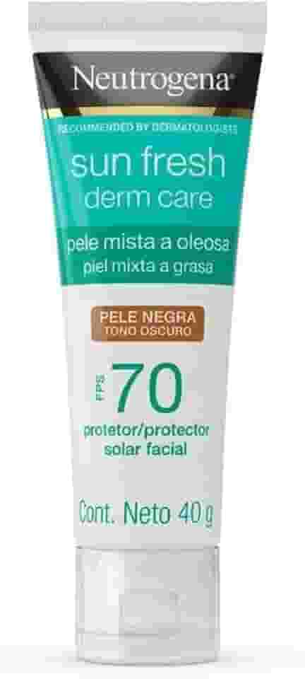 Protetor Solar Facial Para Pele Oleosa Neutrogena Sun Fresh Derm Care Pele Negra FPS 70, 40g