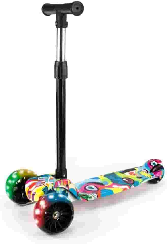 Patinete Infantil 3 Rodas Com Led Dobrável - Mega Compras