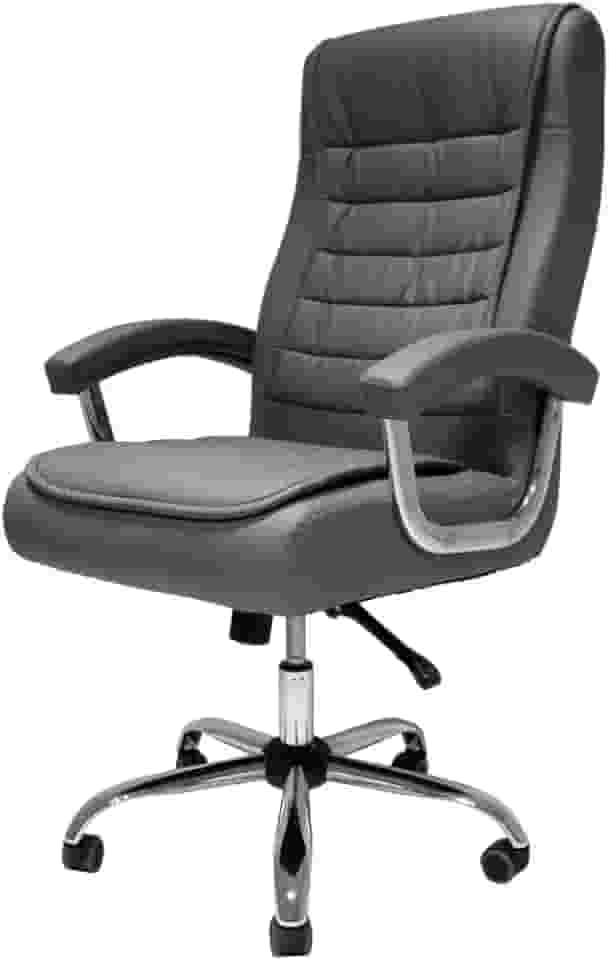 Cadeira De Escritório Presidente Com Regulagem Altura Ergonômica Confortável Monique Big Executiva Com 42 Molas Ensacadas Giratória Cinza