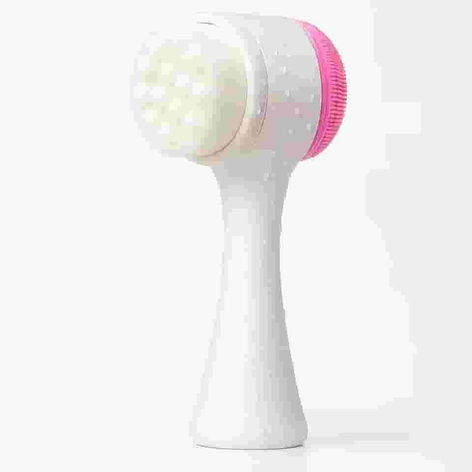 Escova de Limpeza Facial 2 em 1 em Silicone, Limpeza Profunda e Massagem Suave, À Prova D’água, Portátil, Manual, Skincare Completa para Todos os Tipos de Pele
